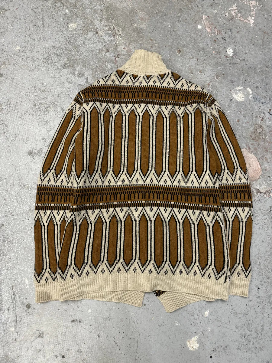 Dries Van Noten Asymmetrical Wool Brown Sweater (M) 1