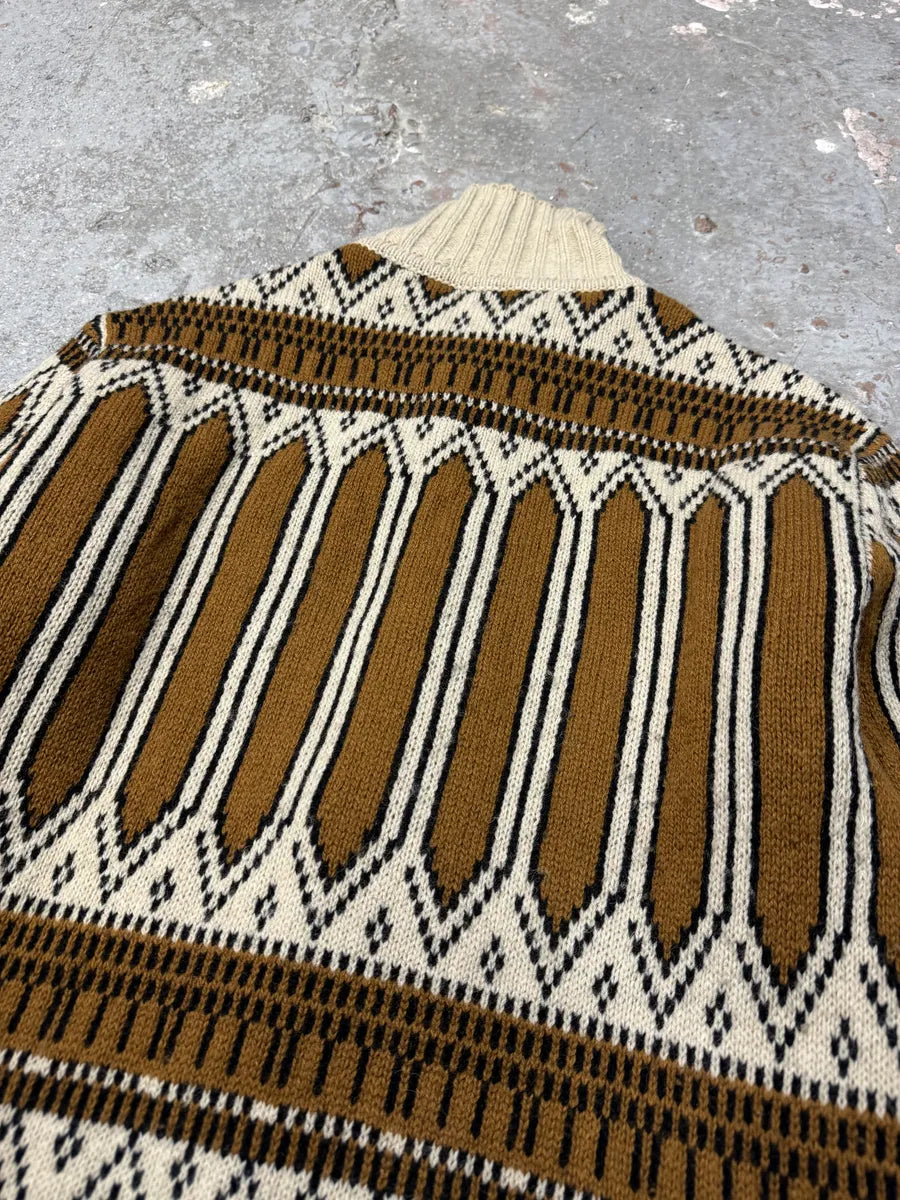 Dries Van Noten Asymmetrical Wool Brown Sweater (M) 2