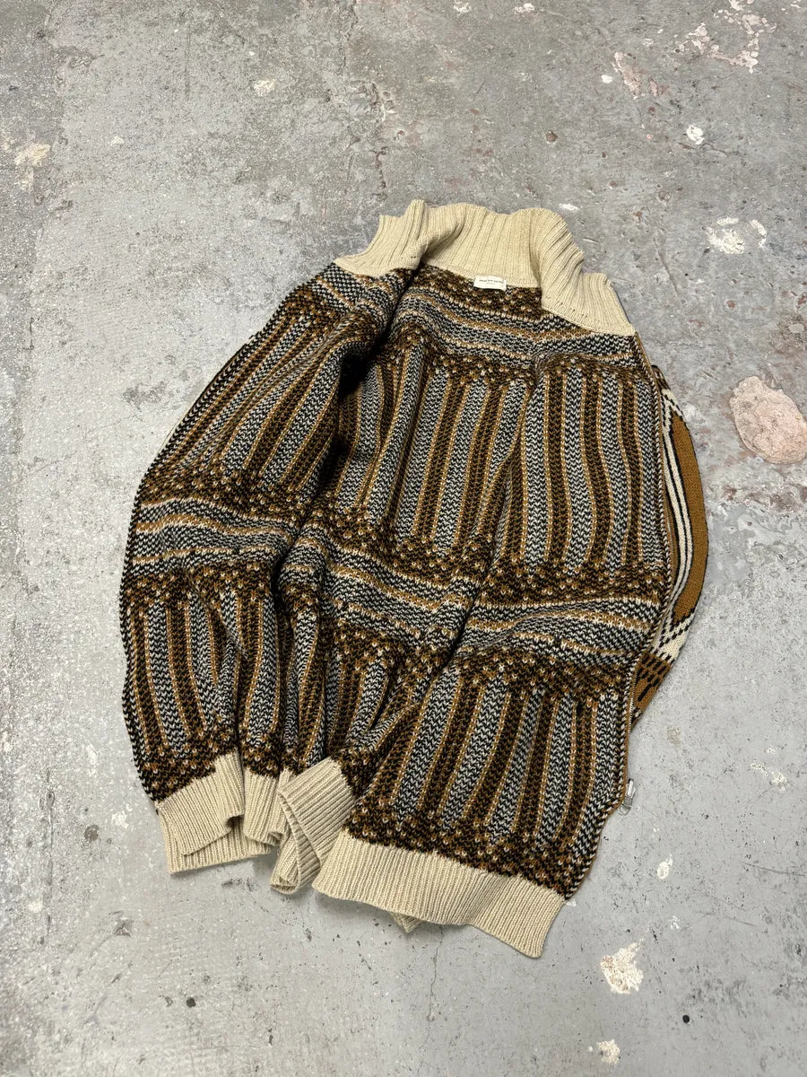 Dries Van Noten Asymmetrical Wool Brown Sweater (M) 3