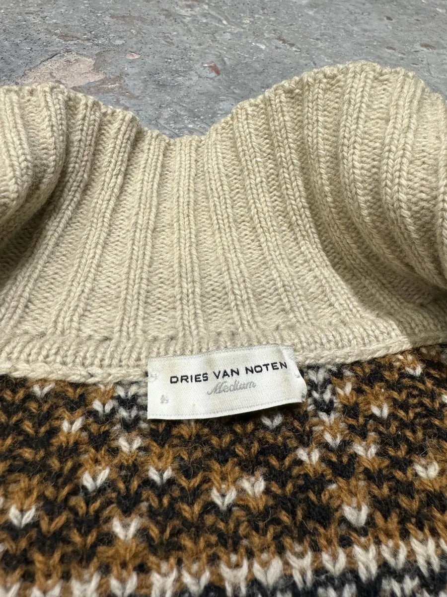 Dries Van Noten Asymmetrical Wool Brown Sweater (M) 7