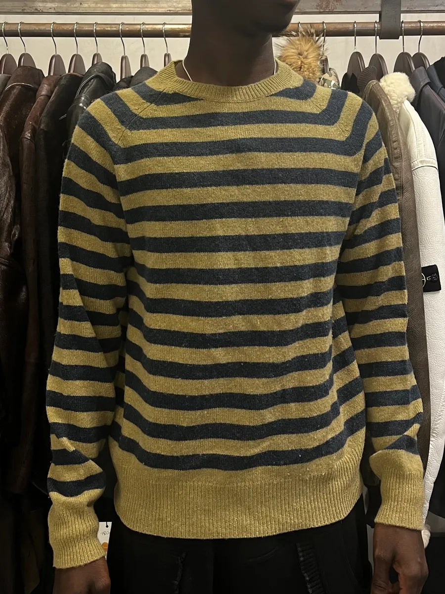Dries Van Noten Beige & Black Striped Wool Sweater UYxTUbX 0