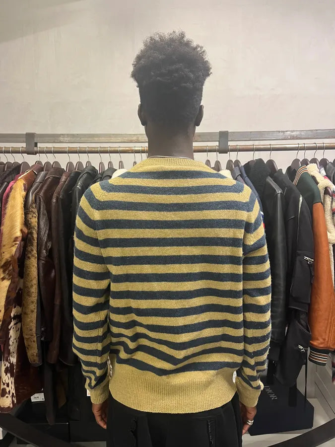 Dries Van Noten Beige & Black Striped Wool Sweater UYxTUbX 3