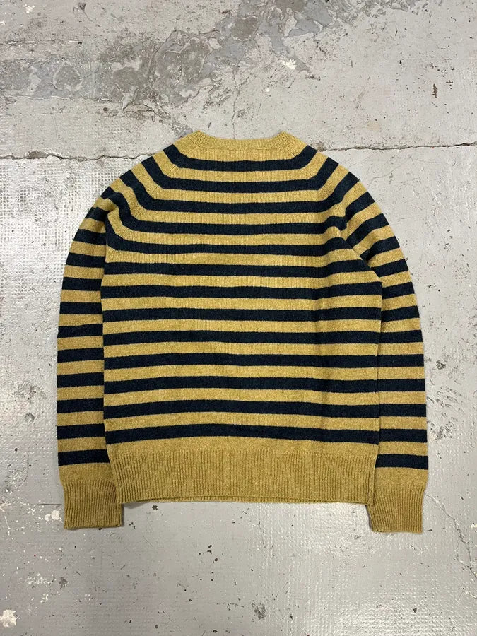 Dries Van Noten Beige & Black Striped Wool Sweater UYxTUbX 6