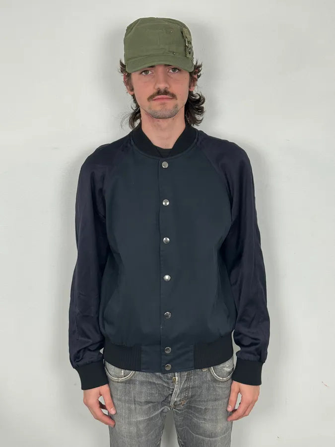 Dries Van Noten Beige & Navy Reversible Bomber Jacket CnnDute 5