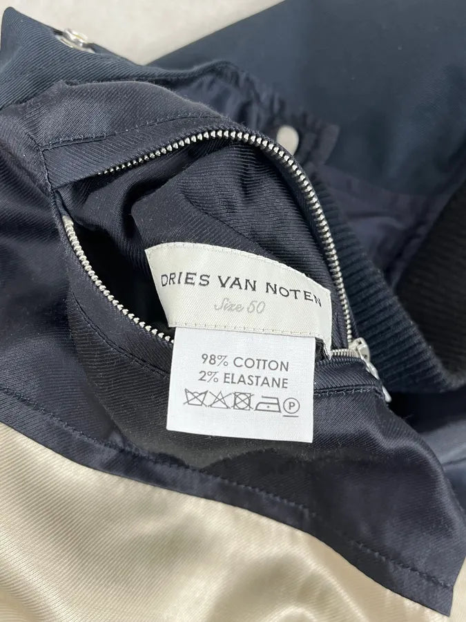 Dries Van Noten Beige & Navy Reversible Bomber Jacket CnnDute 14