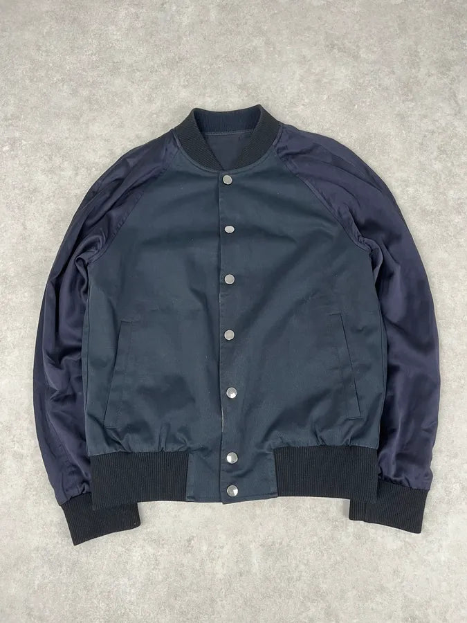 Dries Van Noten Beige & Navy Reversible Bomber Jacket CnnDute 9