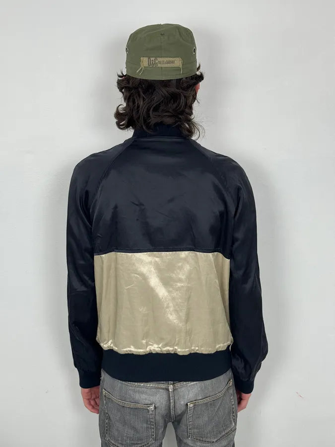 Dries Van Noten Beige & Navy Reversible Bomber Jacket CnnDute 6