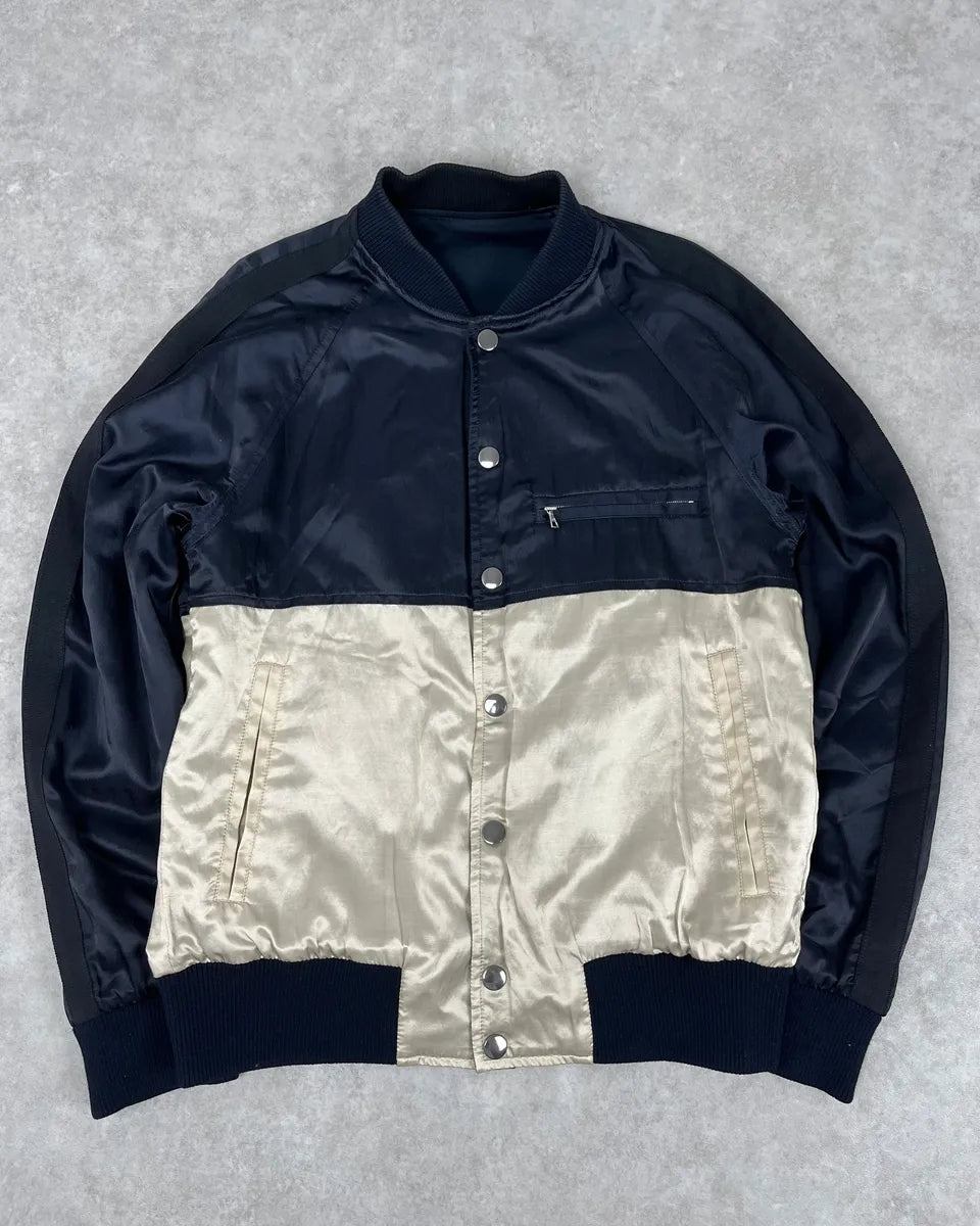 Dries Van Noten Beige & Navy Reversible Bomber Jacket CnnDute 8