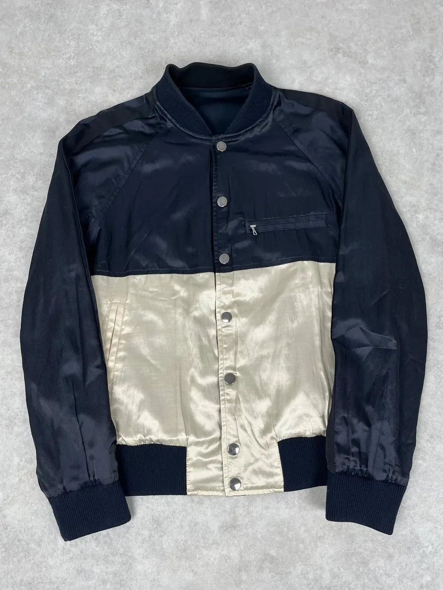 Dries Van Noten Beige & Navy Reversible Bomber Jacket CnnDute 0