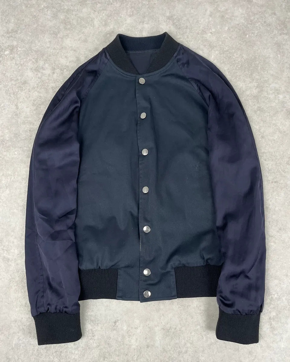 Dries Van Noten Beige & Navy Reversible Bomber Jacket CnnDute 1