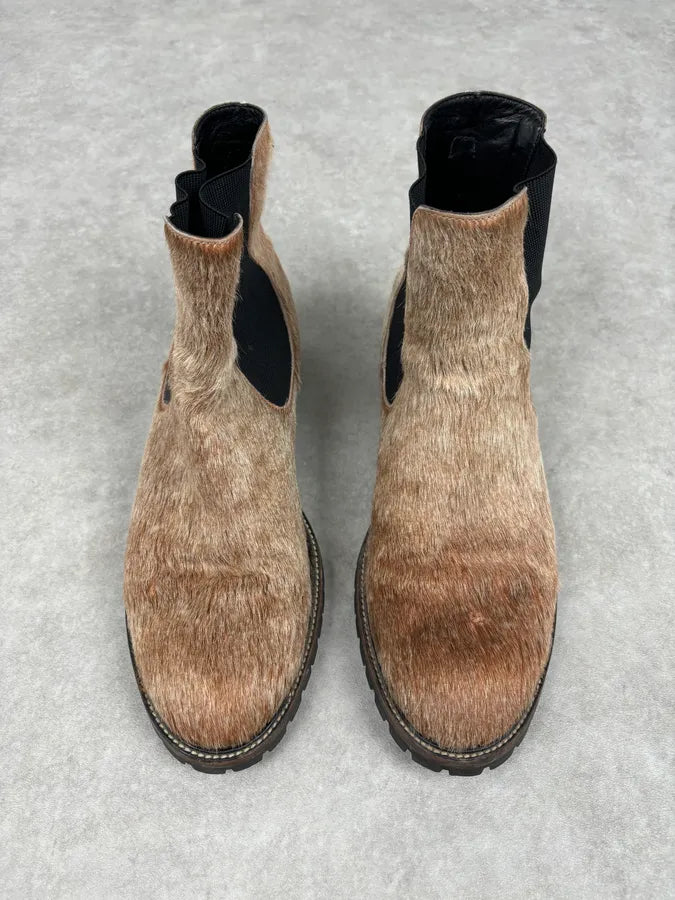 Dries Van Noten Beige Calf Hair Chelsea Boots shqtspj 3