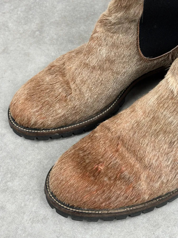 Dries Van Noten Beige Calf Hair Chelsea Boots shqtspj 5