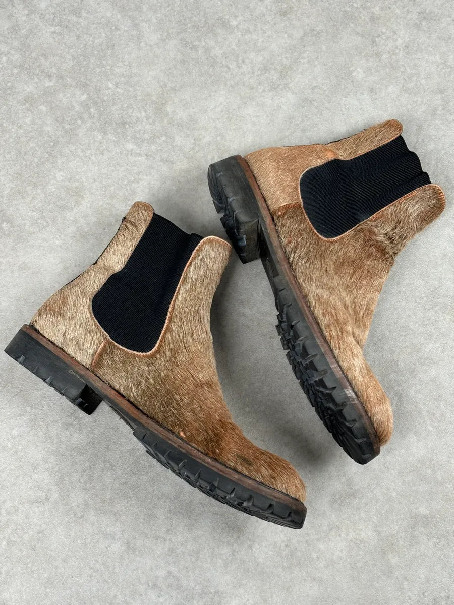 Dries Van Noten Beige Calf Hair Chelsea Boots shqtspj 6