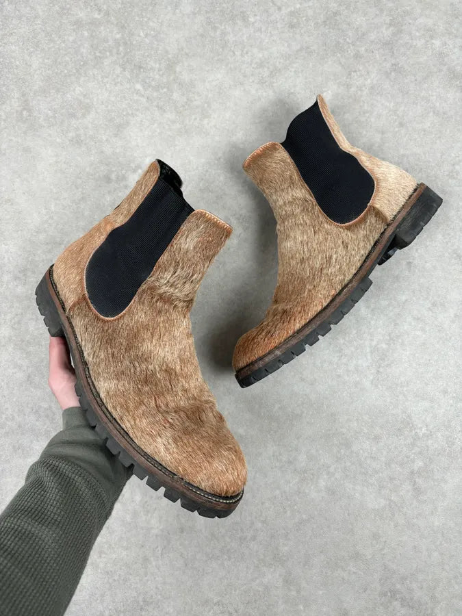 Dries Van Noten Beige Calf Hair Chelsea Boots shqtspj 0