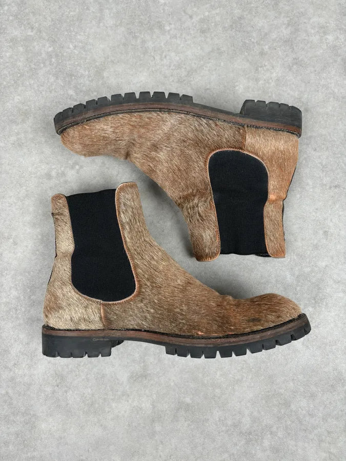 Dries Van Noten Beige Calf Hair Chelsea Boots shqtspj 2