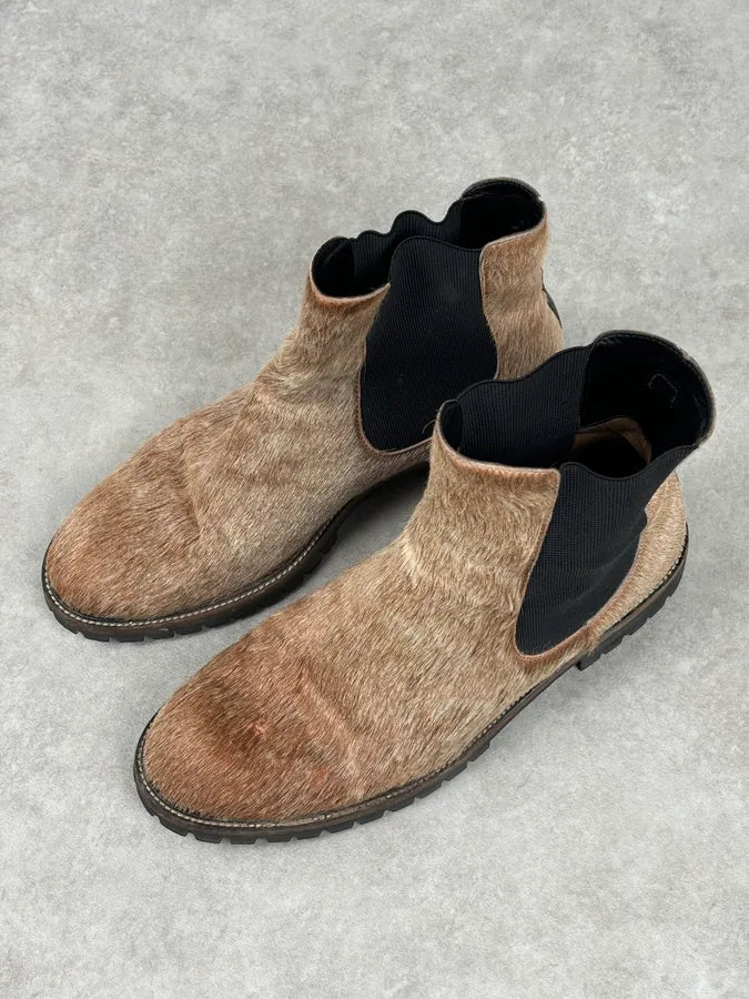 Dries Van Noten Beige Calf Hair Chelsea Boots shqtspj 4