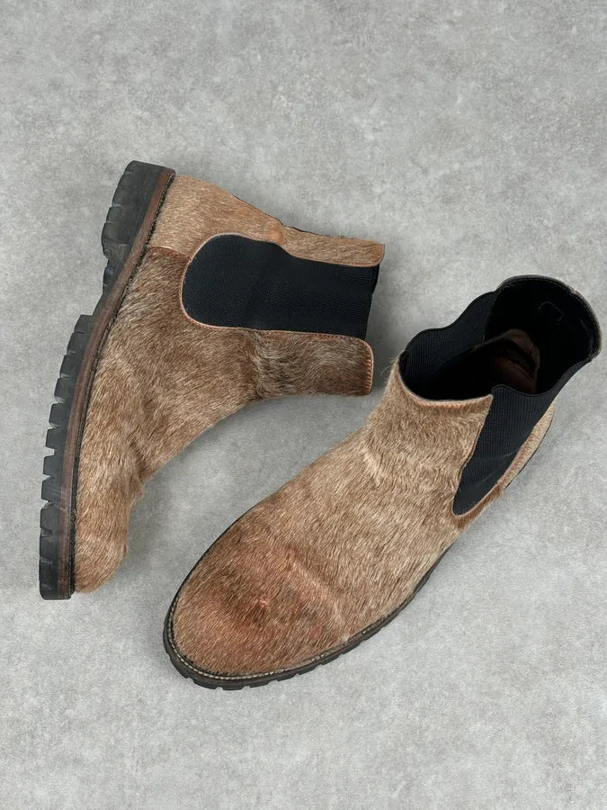 Dries Van Noten Beige Calf Hair Chelsea Boots shqtspj 7