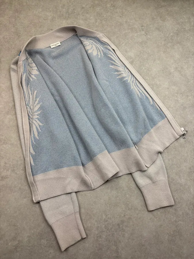 Dries Van Noten Grey Cashmere Wing Embroidered Zip Cardigan ZUNnqGi 6