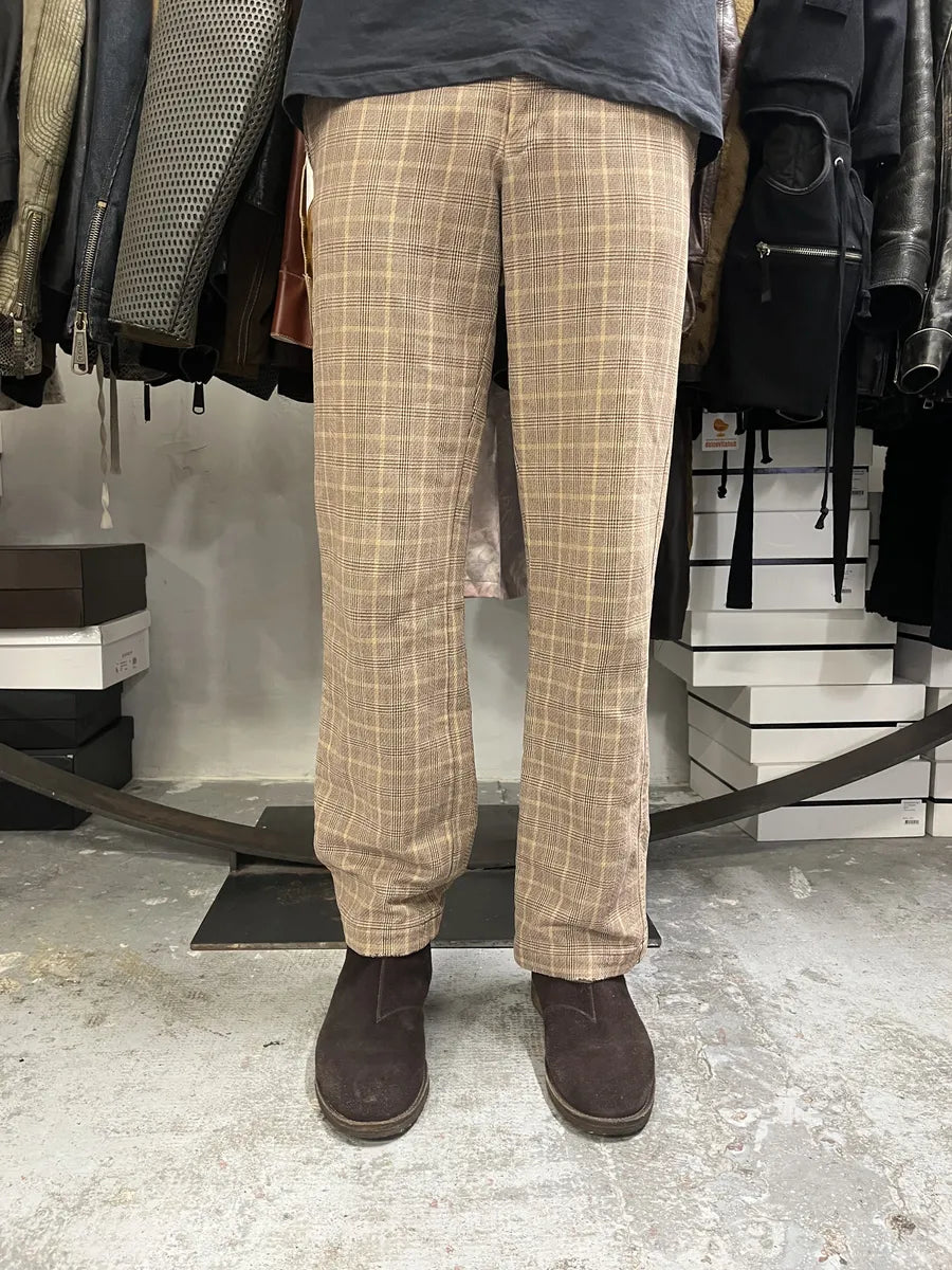 Dries Van Noten Beige Checked Pants HNGiUll 2