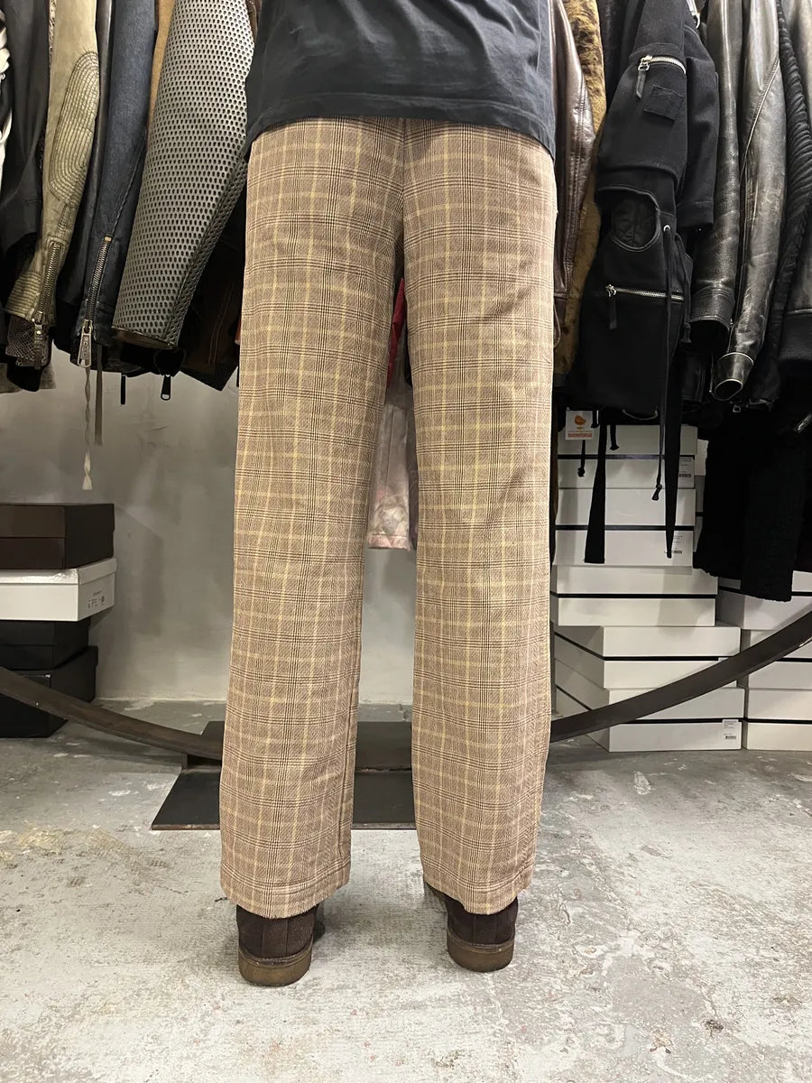 Dries Van Noten Beige Checked Pants HNGiUll 3