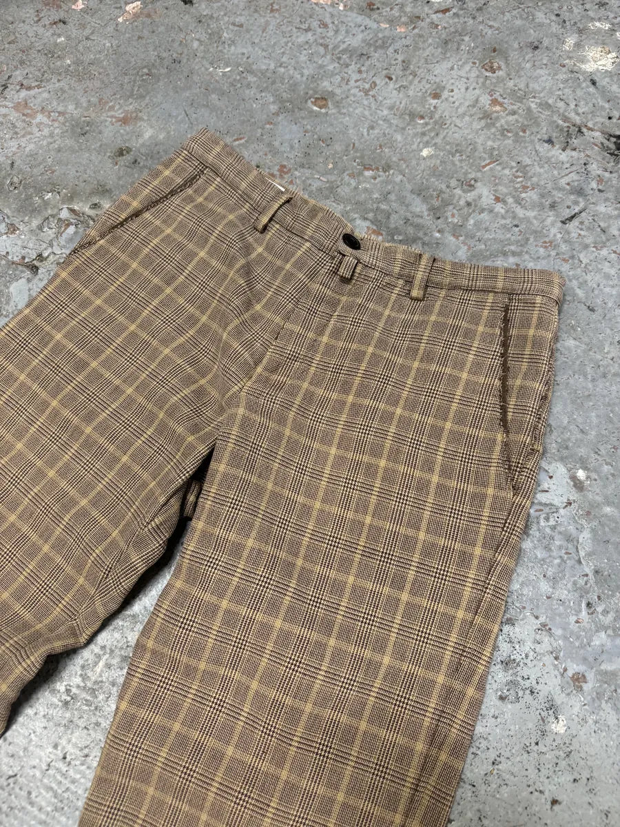 Dries Van Noten Beige Checked Pants HNGiUll 5