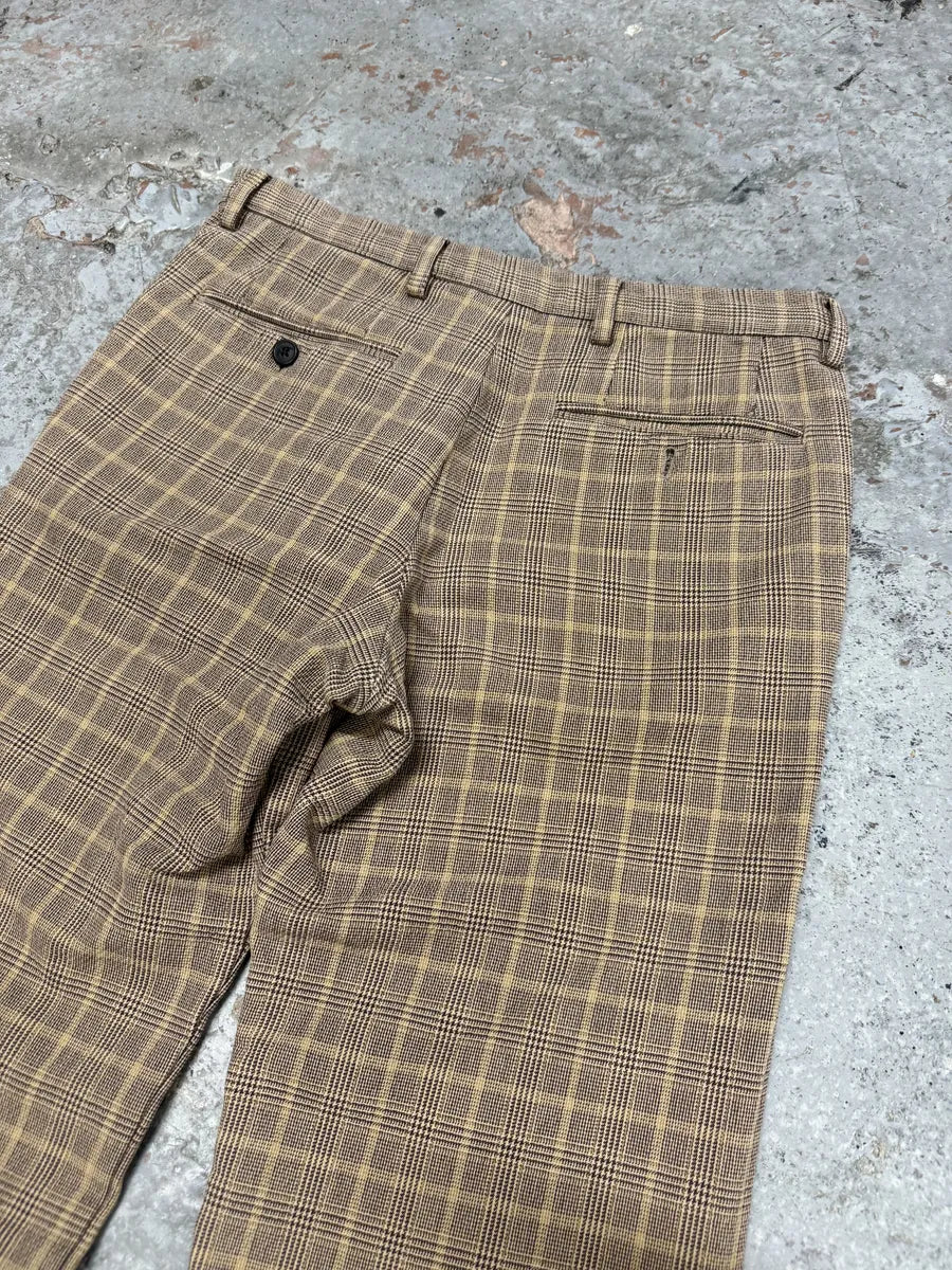 Dries Van Noten Beige Checked Pants HNGiUll 6
