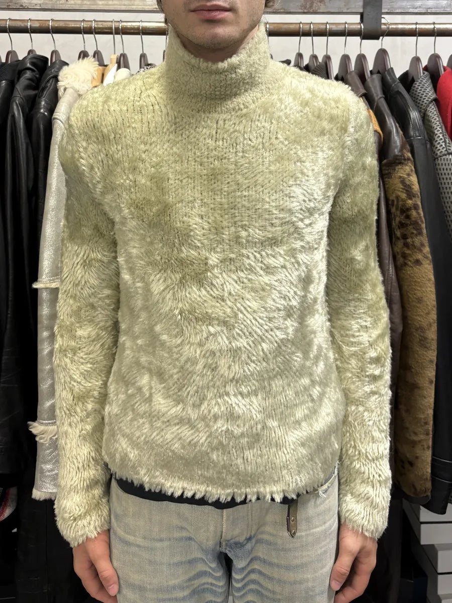 Dries Van Noten Beige Fur Effect Turtleneck Sweater LnSqtMf 2
