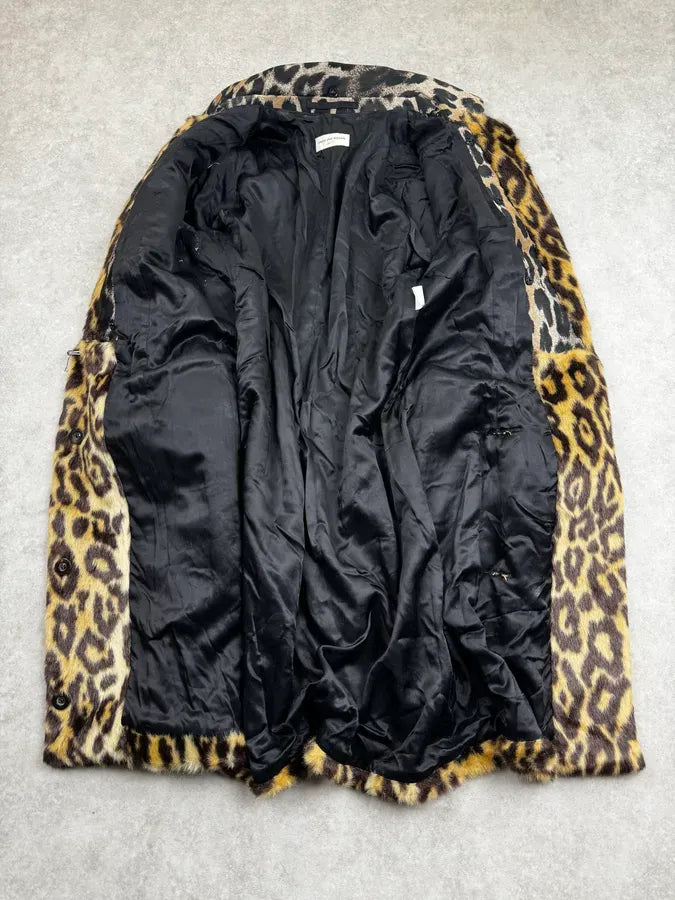 Dries Van Noten Beige Leopard Faux Fur Coat uRoVWYg 7