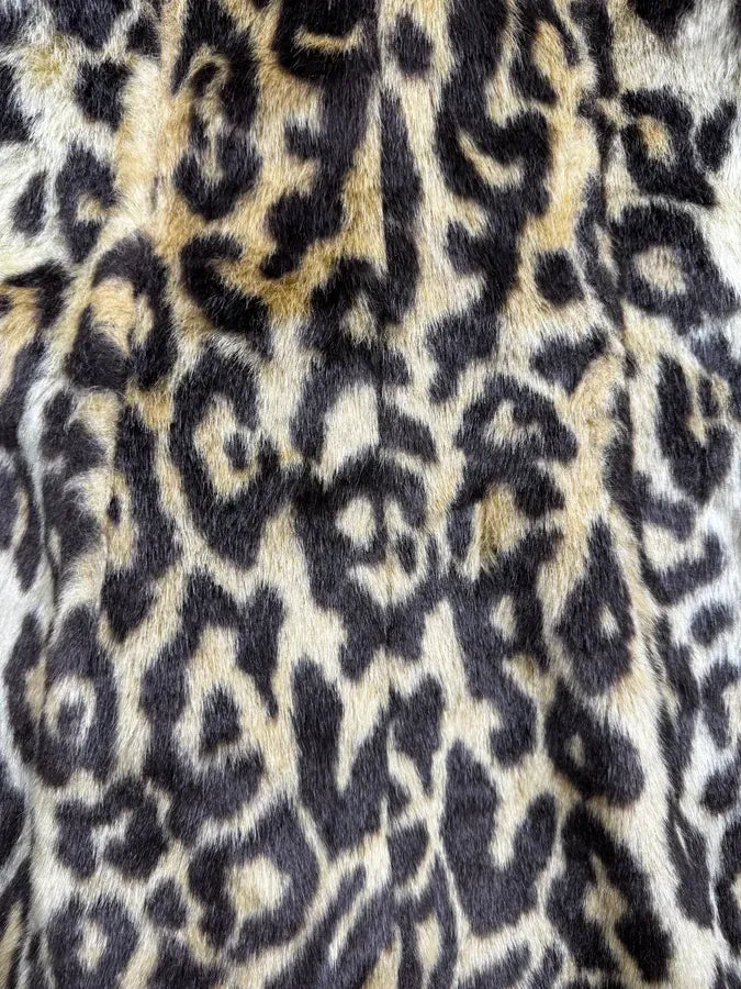 Dries Van Noten Beige Leopard Faux Fur Coat uRoVWYg 8