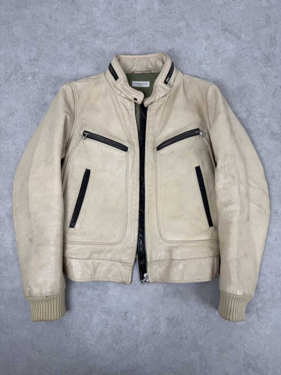 Dries Van Noten Beige Premium Leather Jacket dLqhSgf 4