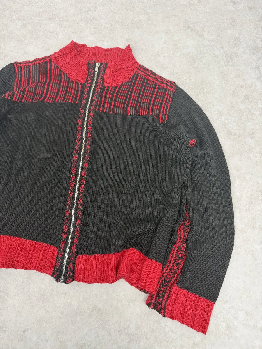 Dries Van Noten Black & Red Zip-up Sweater ovvFaEK 10