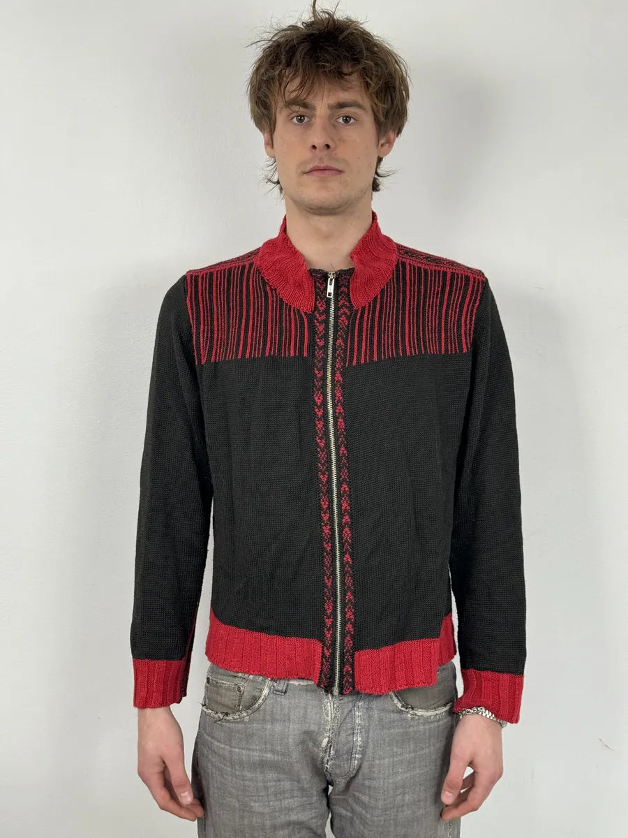 Dries Van Noten Black & Red Zip-up Sweater ovvFaEK 2