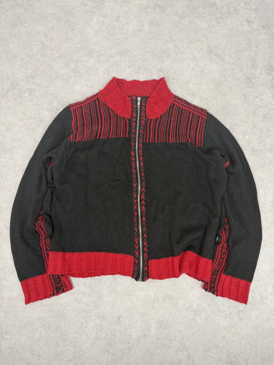 Dries Van Noten Black & Red Zip-up Sweater ovvFaEK 4