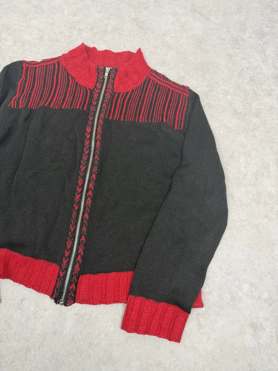 Dries Van Noten Black & Red Zip-up Sweater ovvFaEK 5