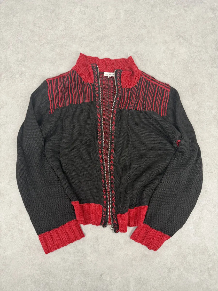 Dries Van Noten Black & Red Zip-up Sweater ovvFaEK 7