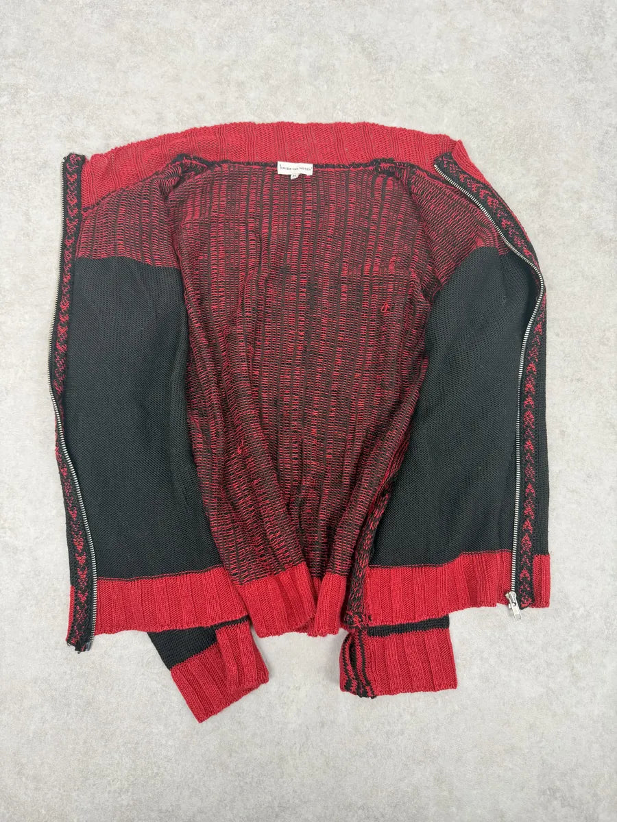 Dries Van Noten Black & Red Zip-up Sweater ovvFaEK 8