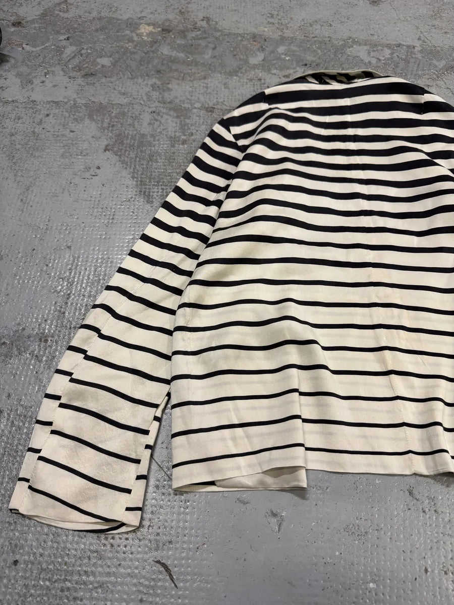 Dries Van Noten Black & White Striped Blazer Jacket aWTPkPH 9