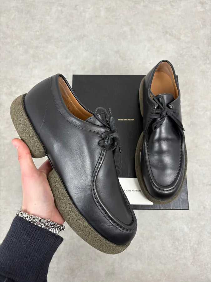 Dries Van Noten Black Classy Premium Leather Derby Shoes pFTuYvD 0