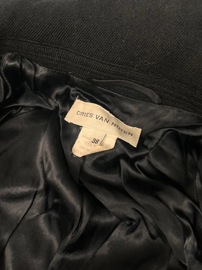 Dries Van Noten Black Classy Wool Trench Coat YxXUvLt 7