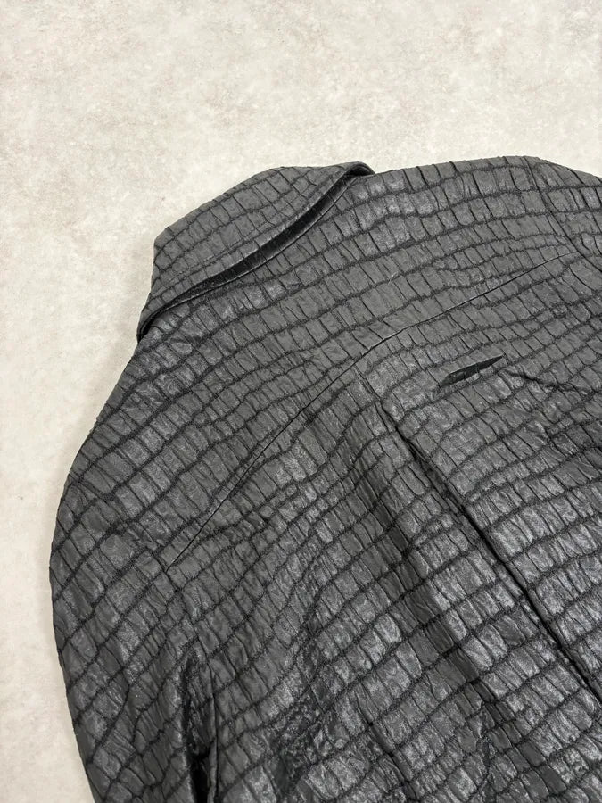 Dries Van Noten Black Crocodile Effect Cropped Jacket jXgJKBf 8
