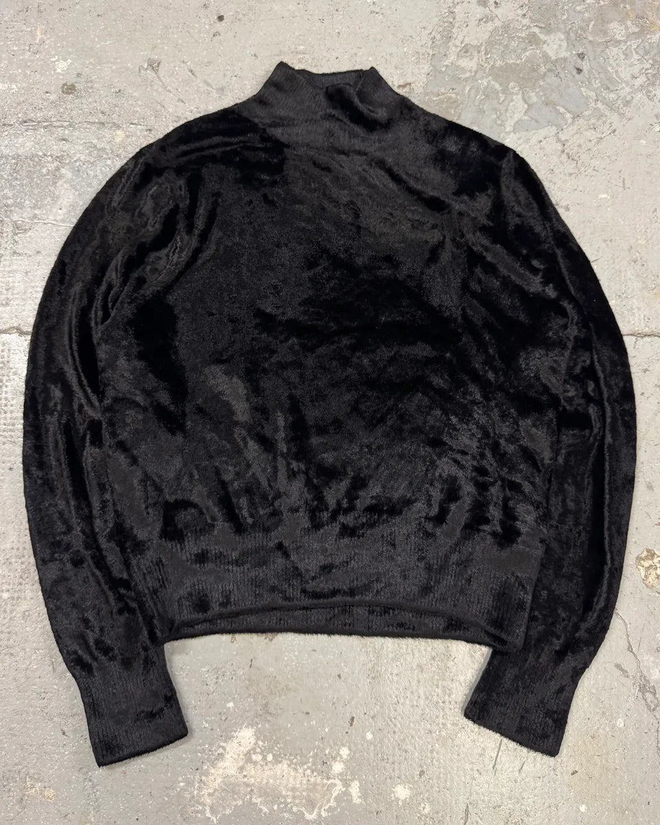 Dries Van Noten Black Fur Turtleneck Sweater (XS/S) 0