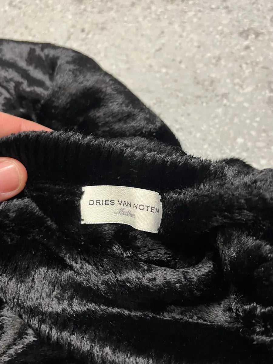 Dries Van Noten Black Fur Turtleneck Sweater (XS/S) 4