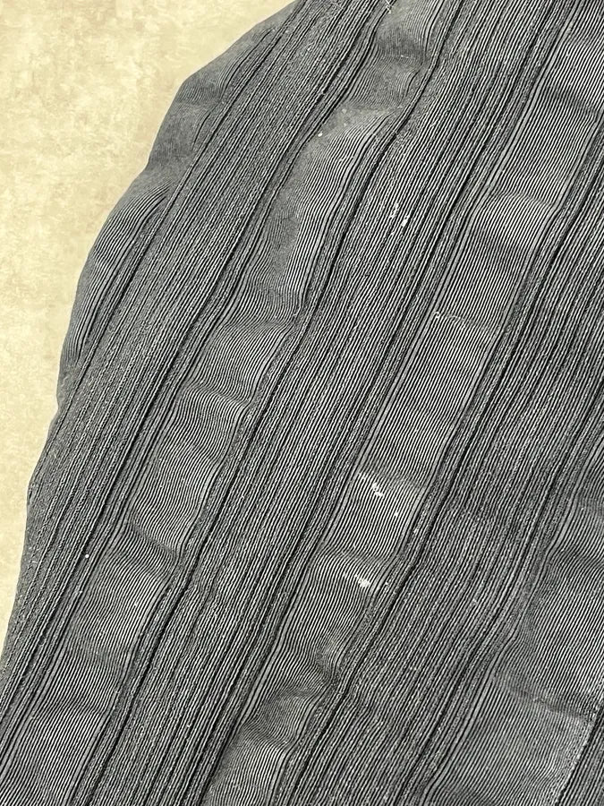 Dries Van Noten Dark Navy Hybrid Plissed Blazer Jacket iQROUQN 9