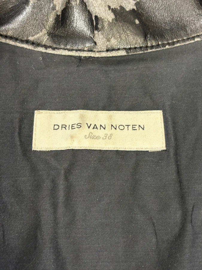 Dries Van Noten Black Leather Sleeveless jacket NNAAZFY 8