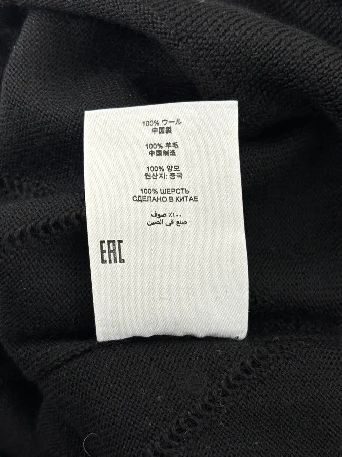 Dries van Noten Black Merino Wool Ladder Stitch Polo Sweater wYbrpts 9