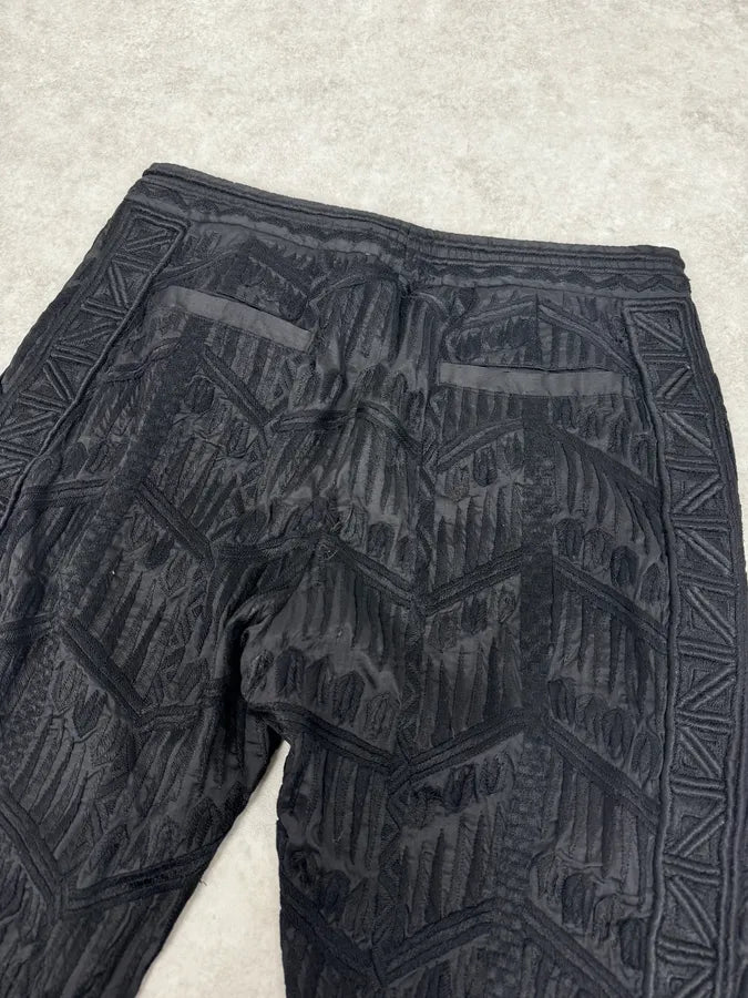 Dries Van Noten Black Relief Abstract Pants ltAZoYy 6