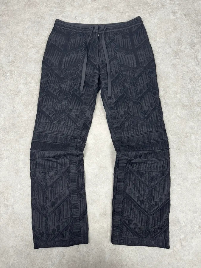 Dries Van Noten Black Relief Abstract Pants ltAZoYy 0