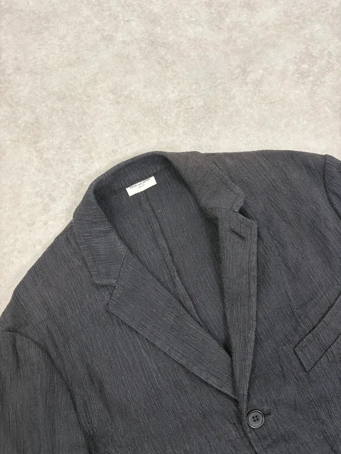 Dries Van Noten Black Relief Blazer Jacket kkVfWdT 4