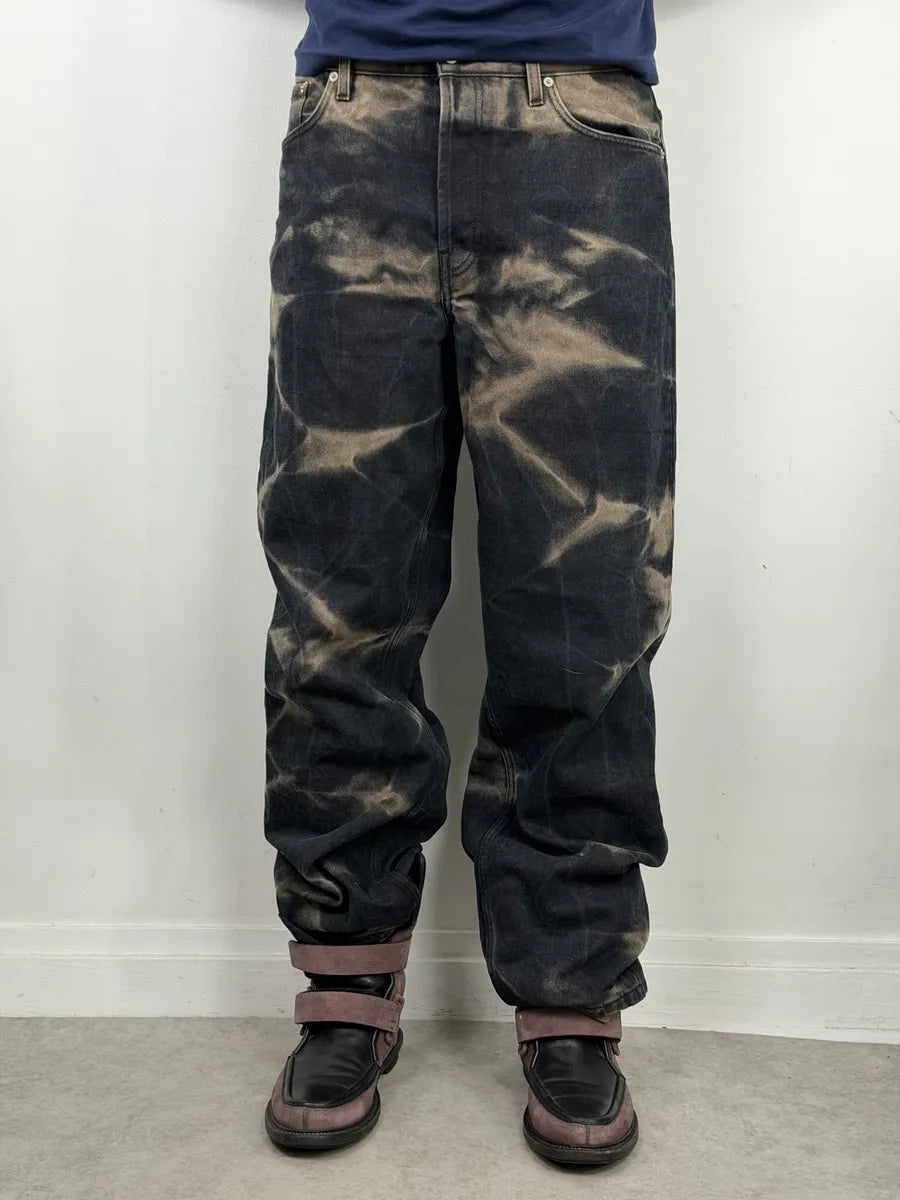 Dries Van Noten Black Tye Dye Effect Denim Jeans MgIRYlA 1