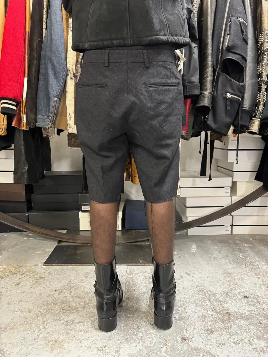 Dries Van Noten Black Wool Distressed Shorts KbRvckE 4